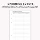 Personal Inserts - Upcoming Event