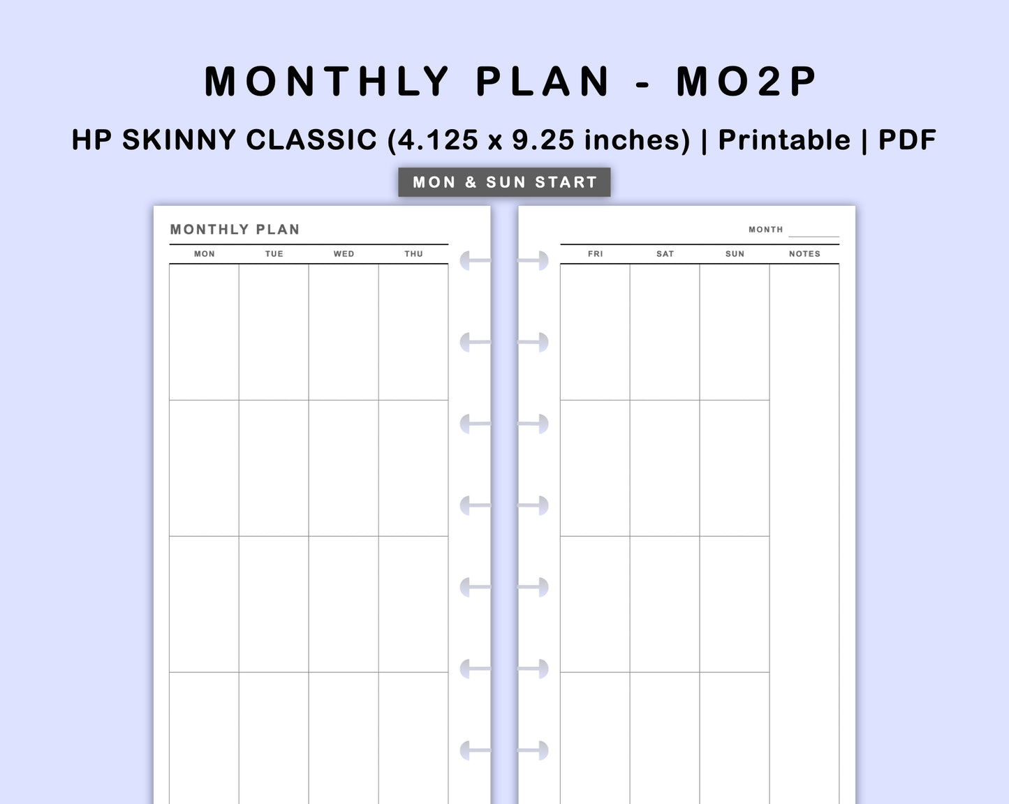 Skinny Classic HP Inserts - Monthly Plan - MO2P