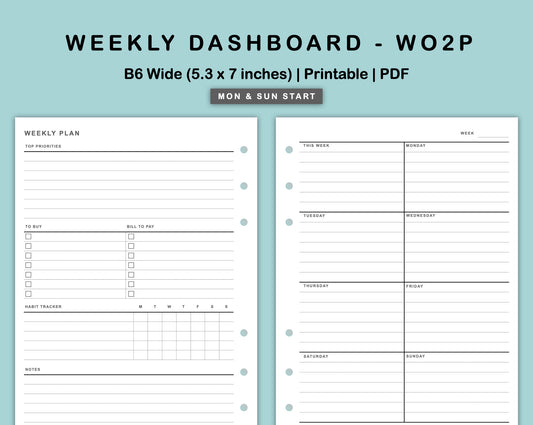 B6 Wide Inserts - Weekly Dashboard