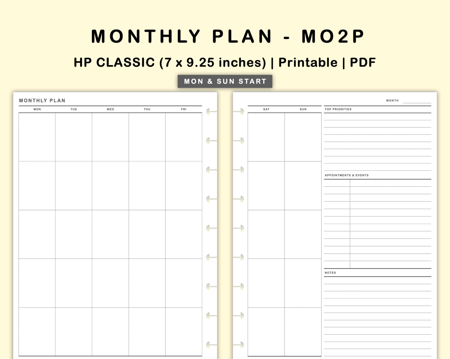 Classic HP Inserts - Monthly Plan - MO2P - with Top Priority