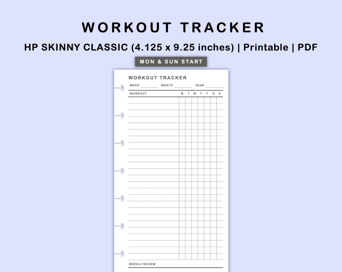 Skinny Classic HP Inserts - Workout Tracker