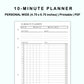 Personal Wide Inserts - 10 Minute Tracker