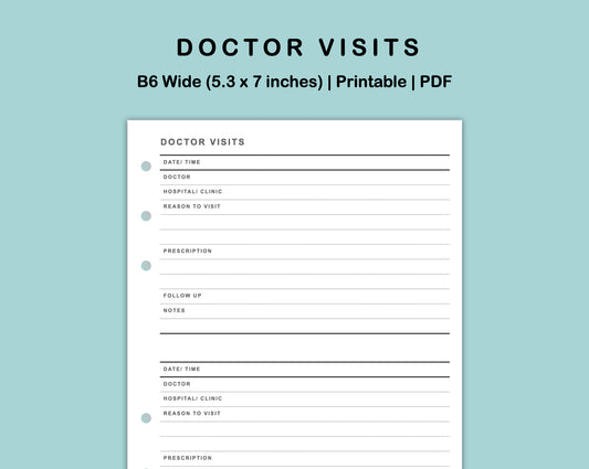 B6 Wide Inserts - Doctor Visit