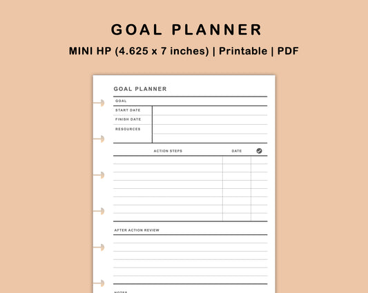 Mini Happy Planner Inserts - Goal Planner