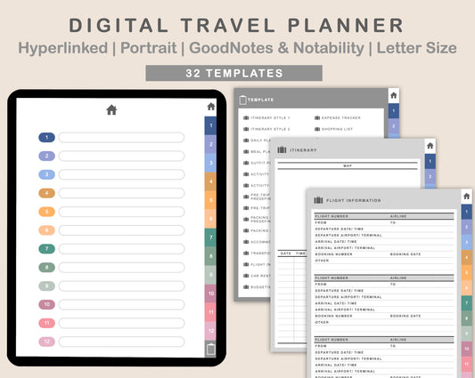 Digital Travel Planner - Portrait - Spring