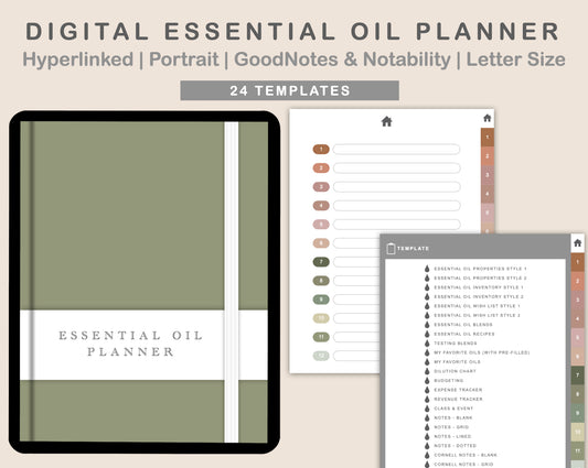 Digital Essential Oil Planner - Neutral