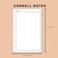 Mini Happy Planner Inserts - Cornell Notes