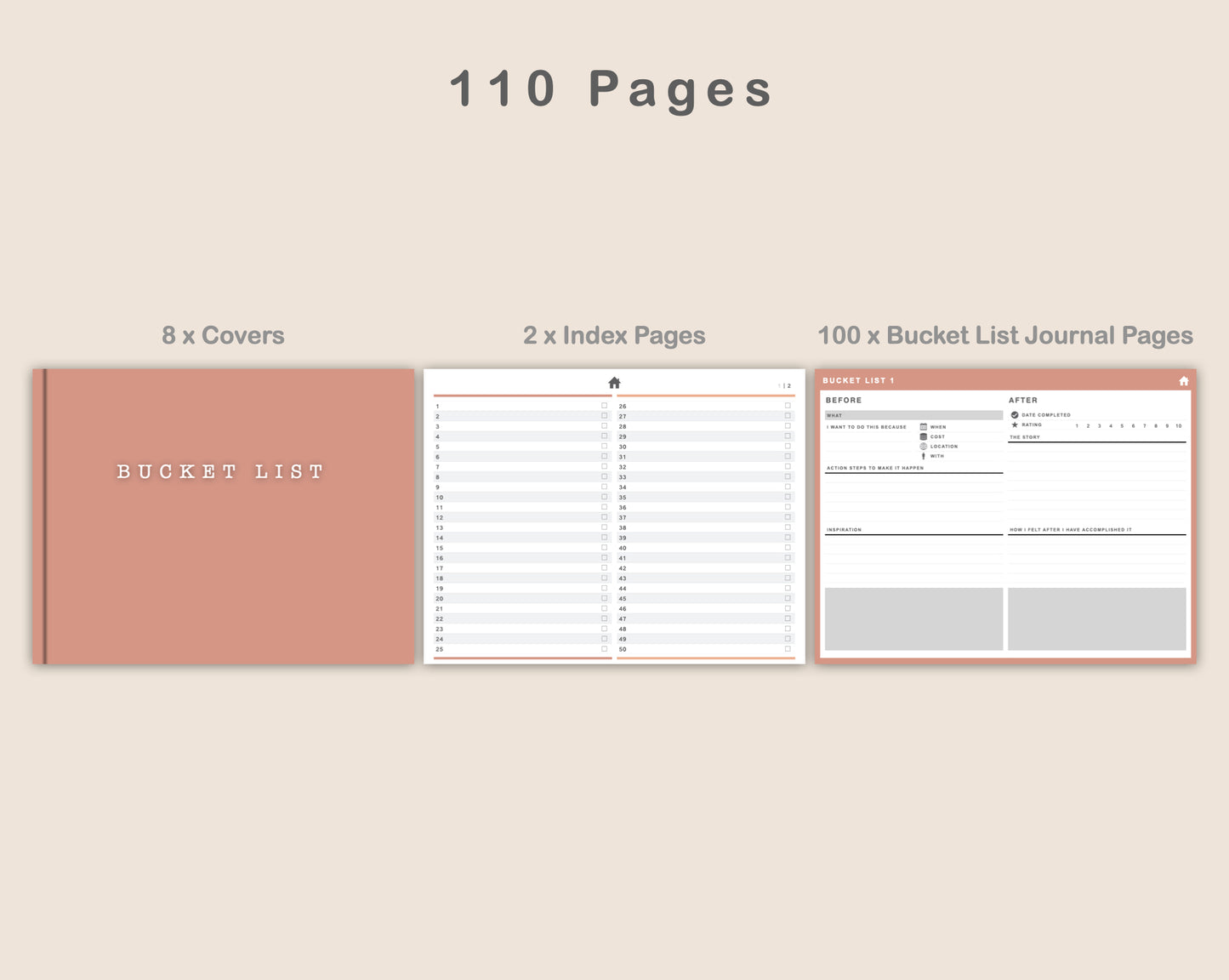 Digital Bucket List Journal - Neutral