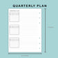 B6 Wide Inserts - Quarterly Plan with Calendar