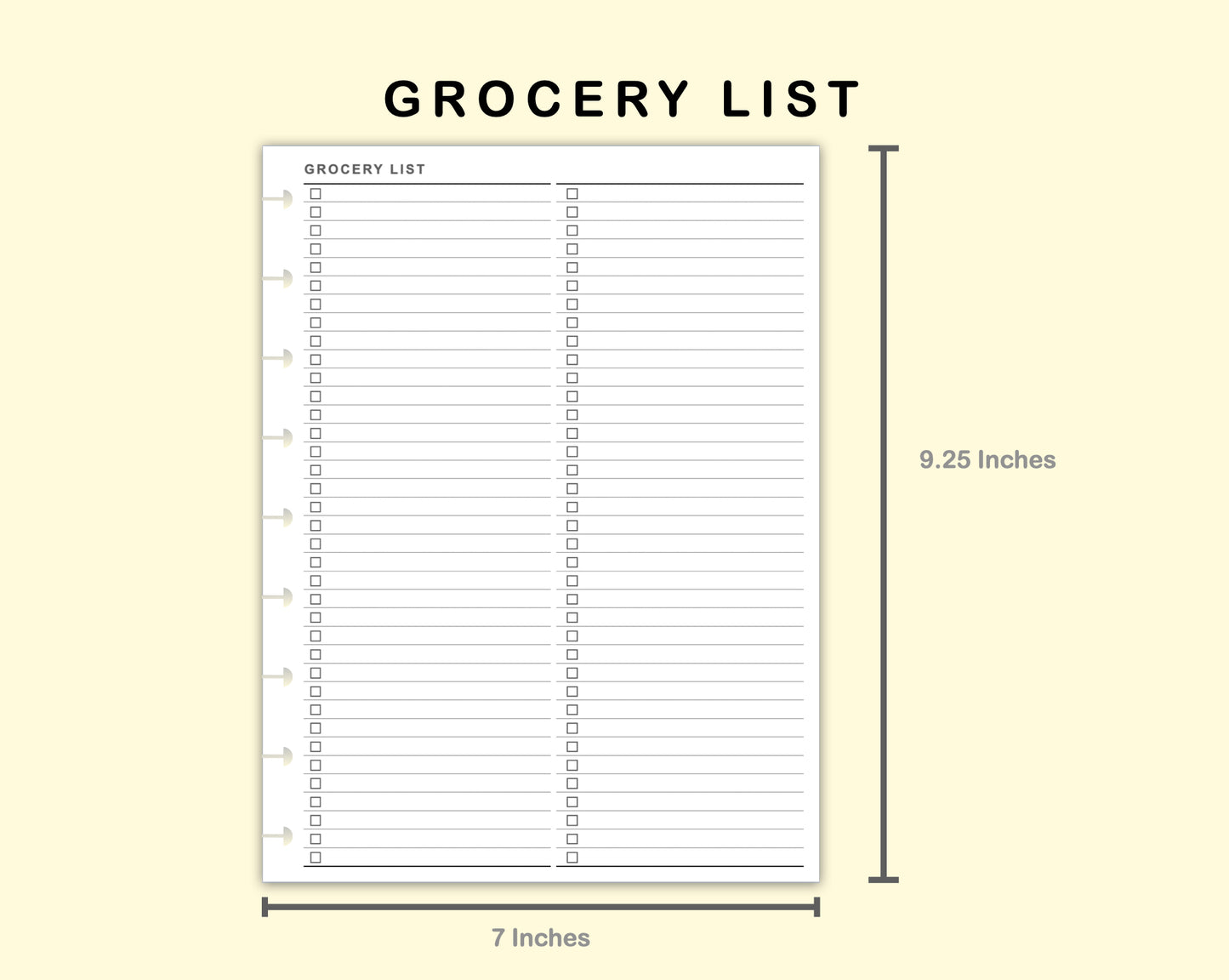 Classic HP Inserts - Grocery List