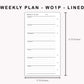 Personal Inserts - Weekly Plan - WO1P - Lined