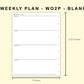 Classic HP Inserts - Weekly Plan - WO2P - Blank