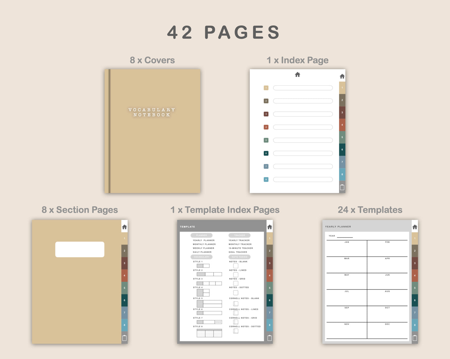Digital Vocabulary Notebook - Muted