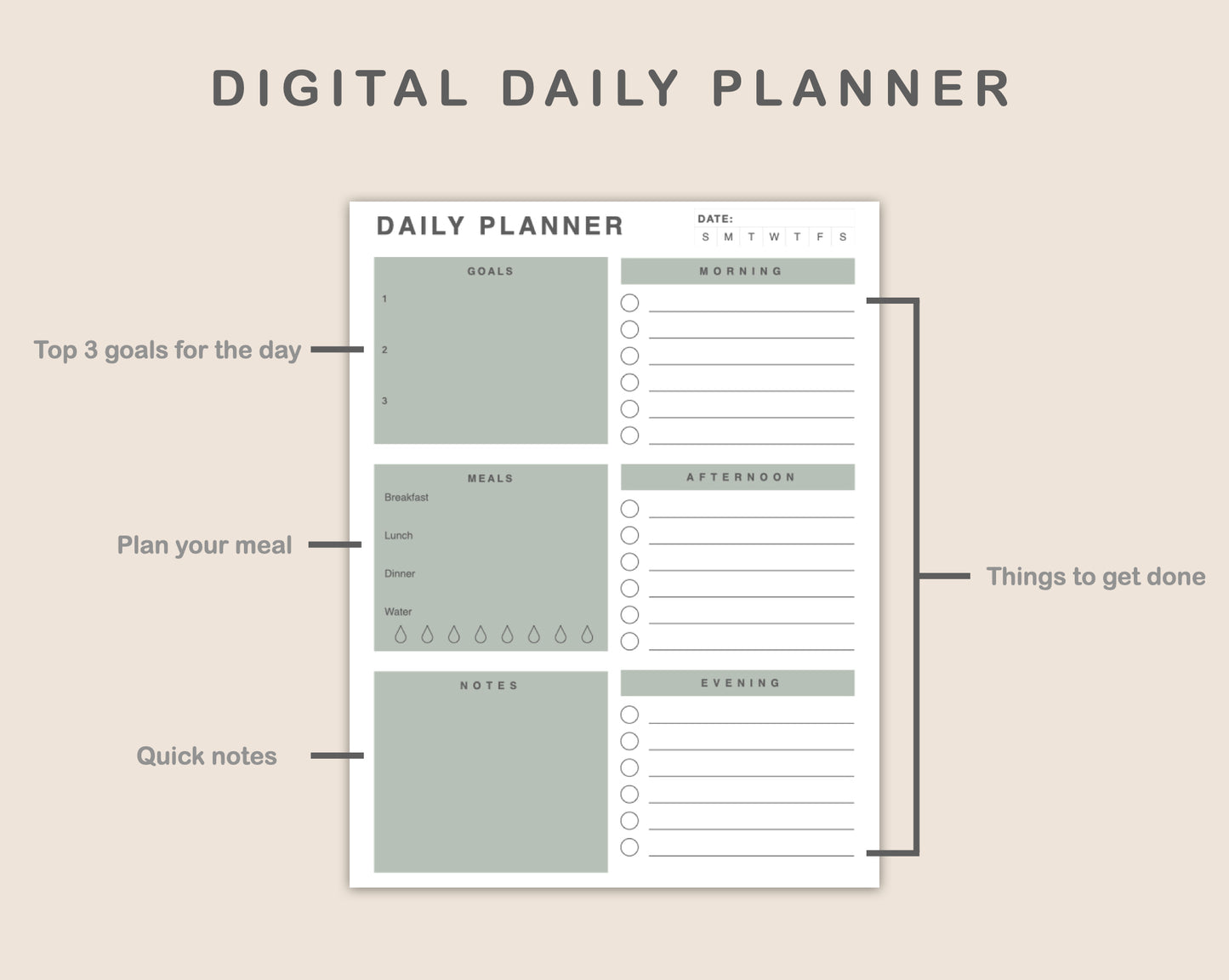 Daily Planner, To Do List - Portrait