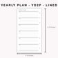 Personal Inserts - Yearly Plan - YO2P - Lined