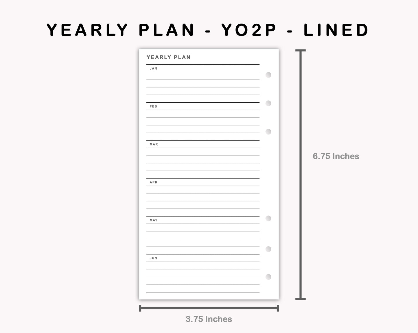Personal Inserts - Yearly Plan - YO2P - Lined