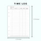 Personal Wide Inserts - Time Log
