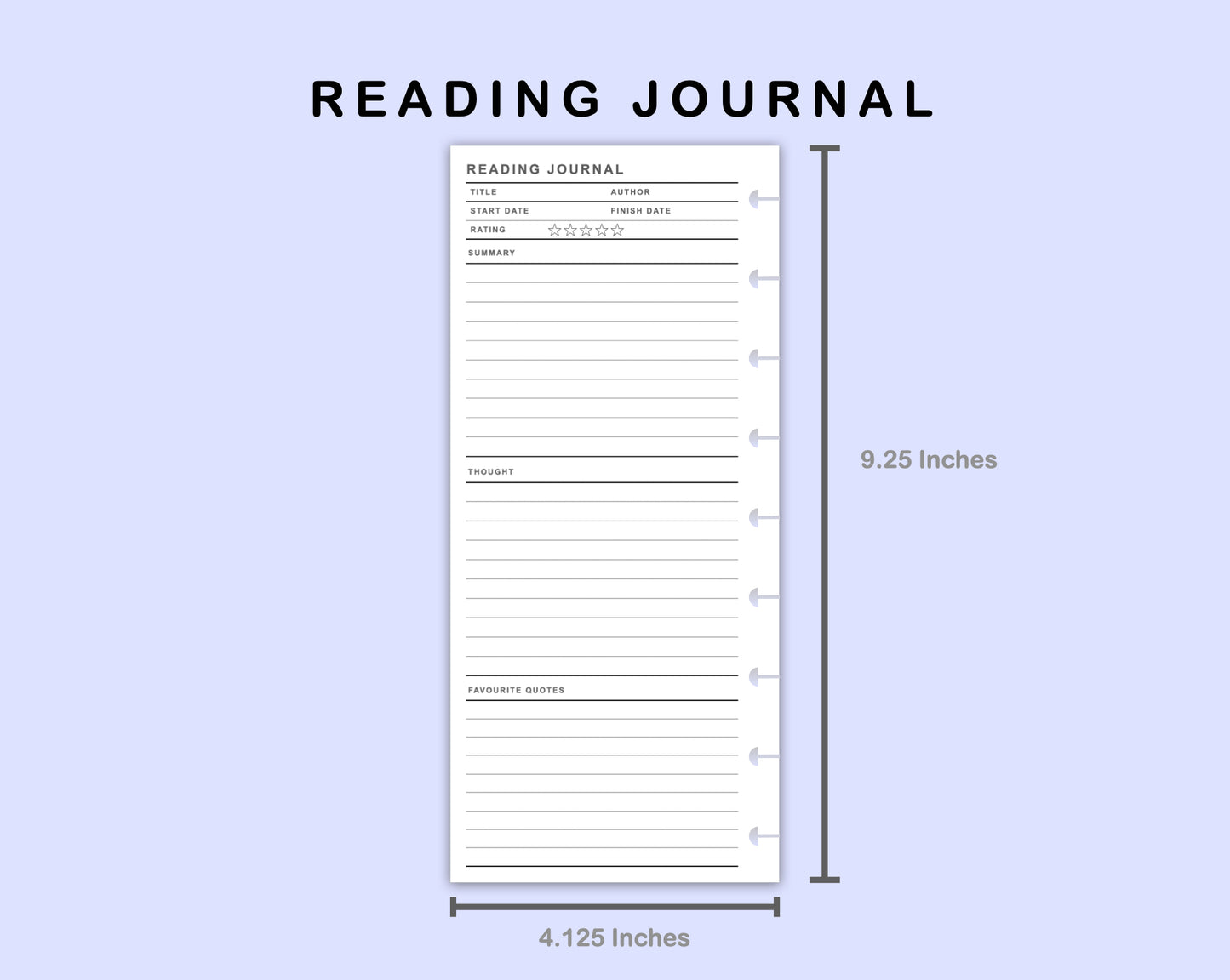 Skinny Classic HP Inserts - Reading Journal