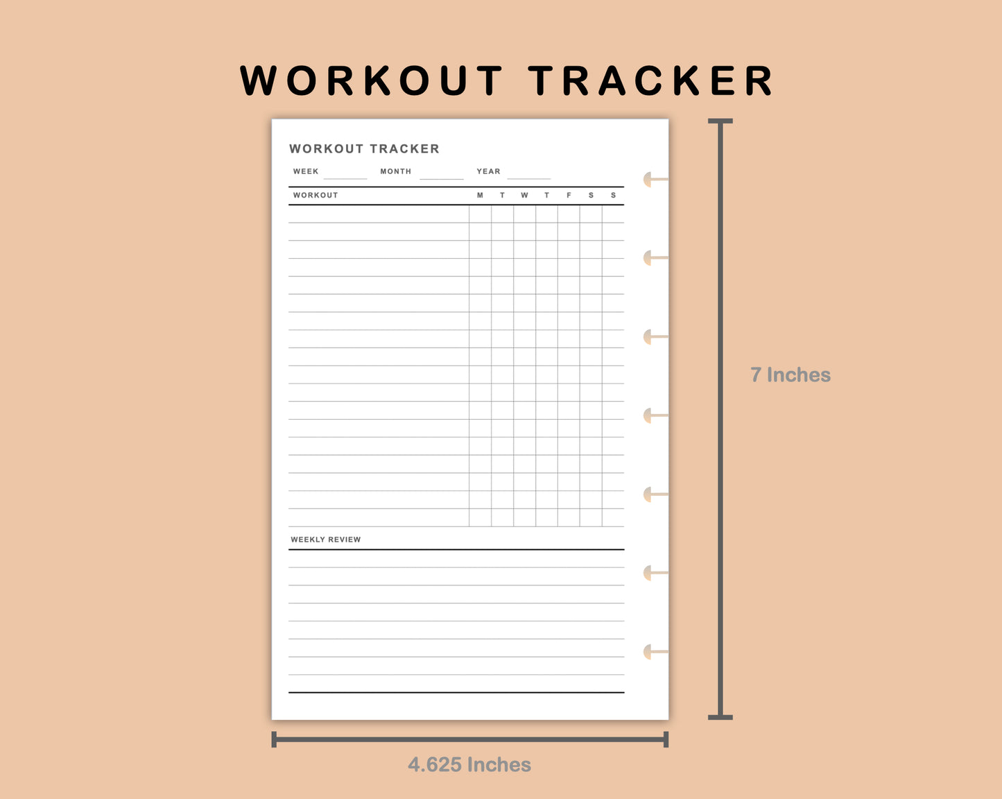 Mini Happy Planner Inserts Workout Tracker Kjunstudio