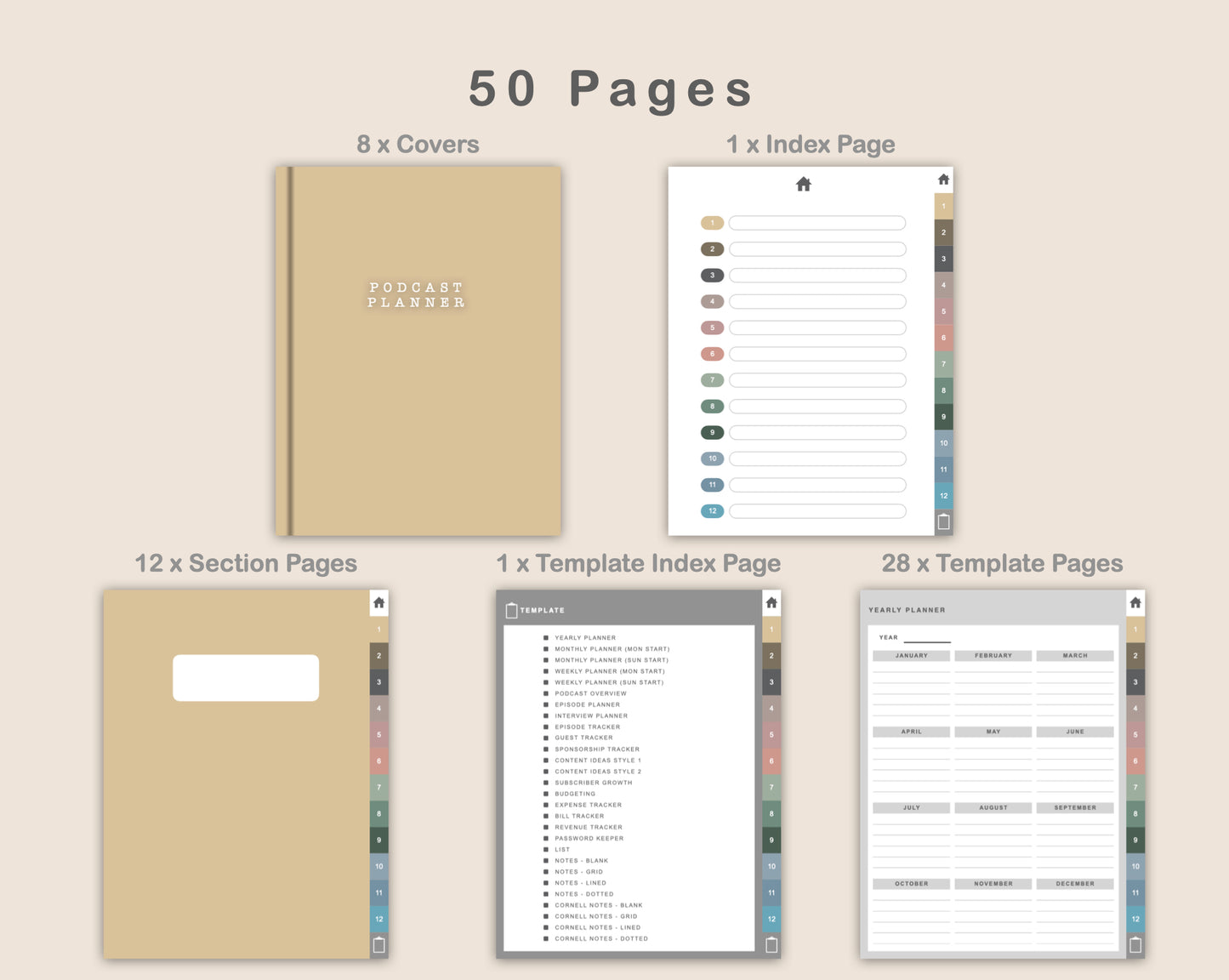Digital Podcast Planner - Muted