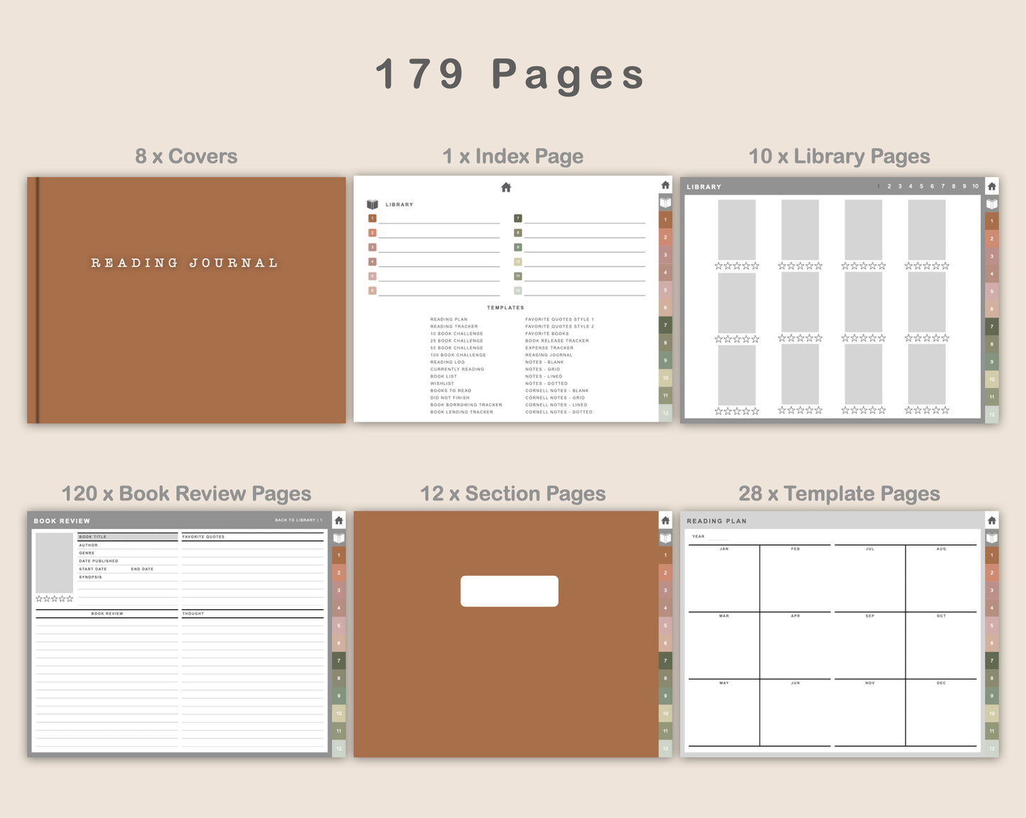 Digital Reading Planner - Landscape - Neutral