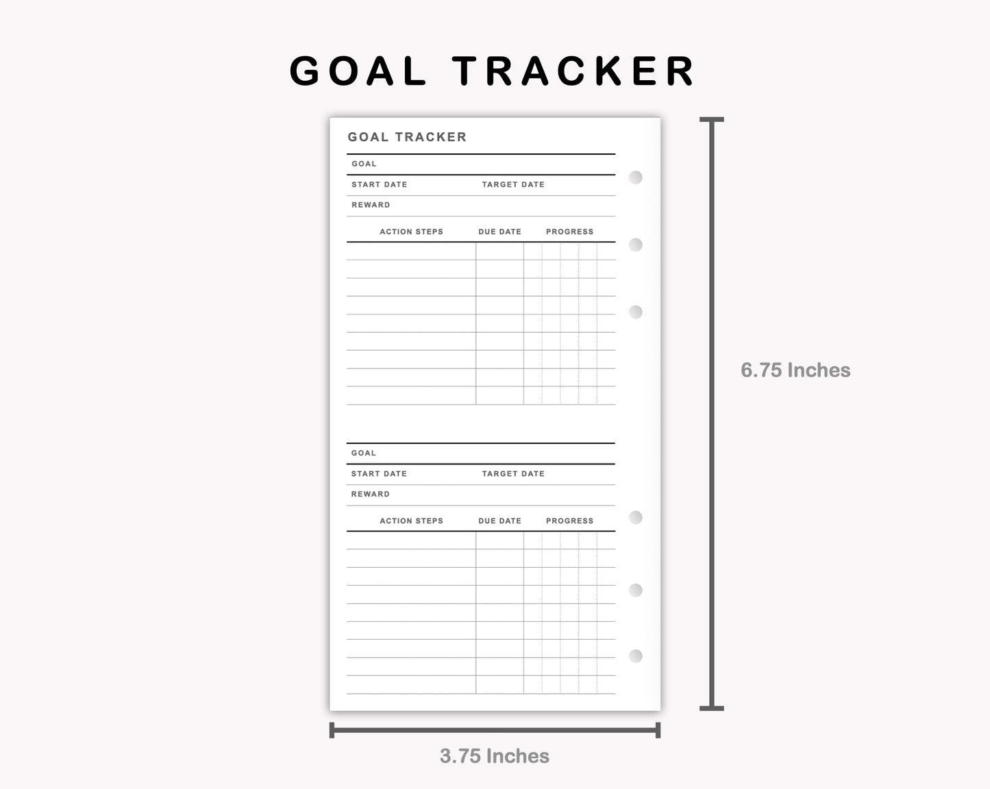 Personal Inserts - Goal Tracker
