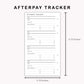 Personal Inserts - Afterpay Tracker