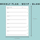 B6 Wide Inserts - Weekly Plan - WO1P - Blank