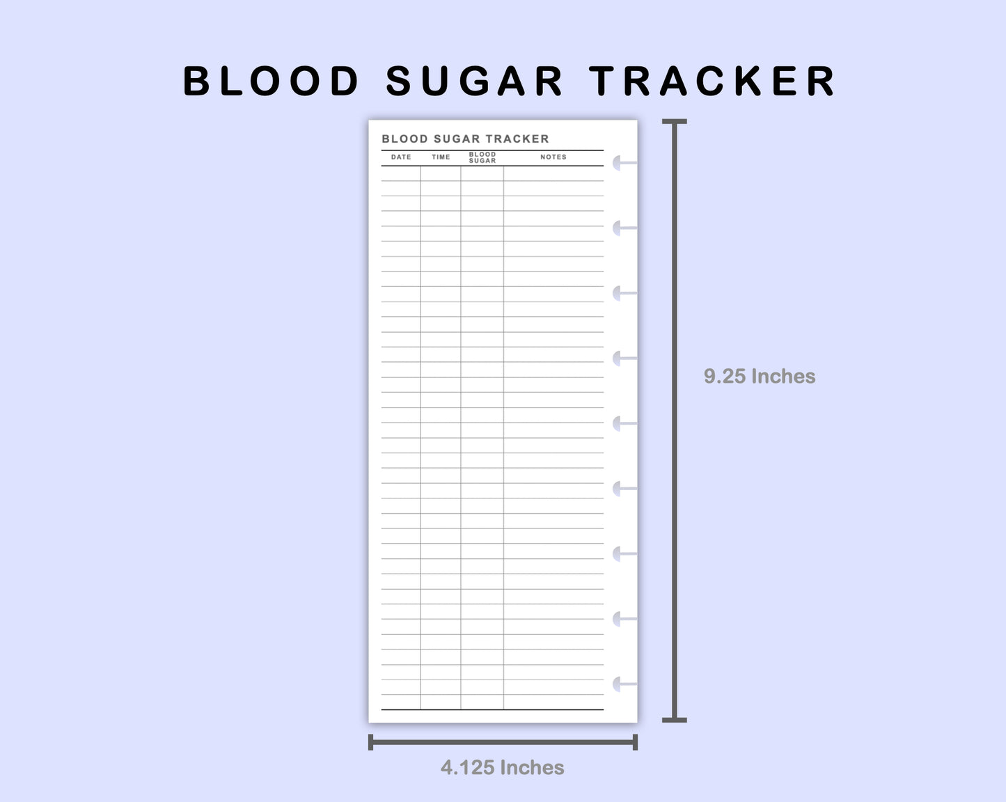 Skinny Classic HP Inserts - Blood Sugar Tracker