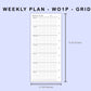Skinny Classic HP Inserts - Weekly Plan - WO1P - Grid
