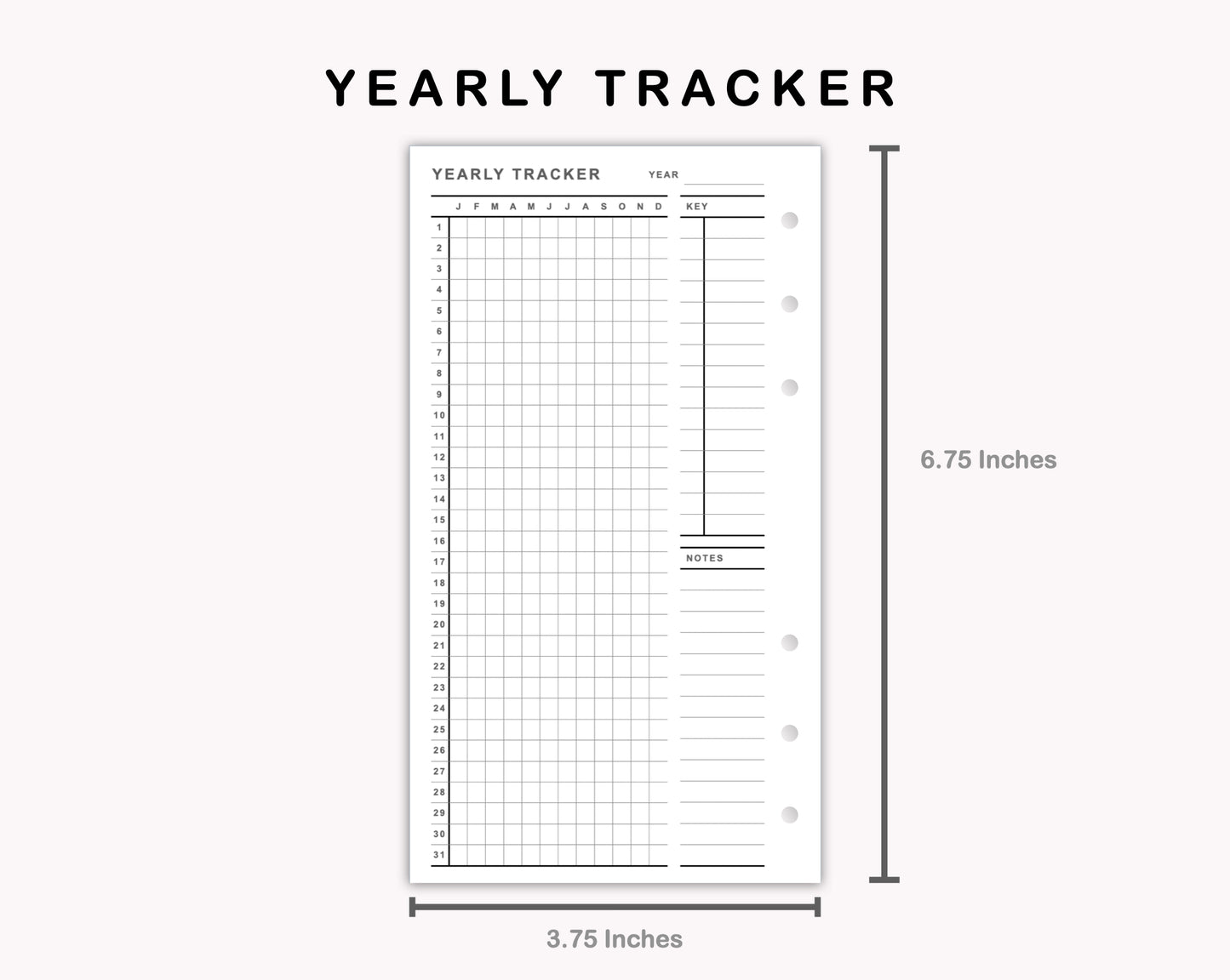 Personal Inserts - Yearly Tracker