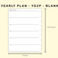 Classic HP Inserts - Yearly Plan - YO2P - Blank