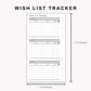 Personal Inserts - Wish List Tracker by Category