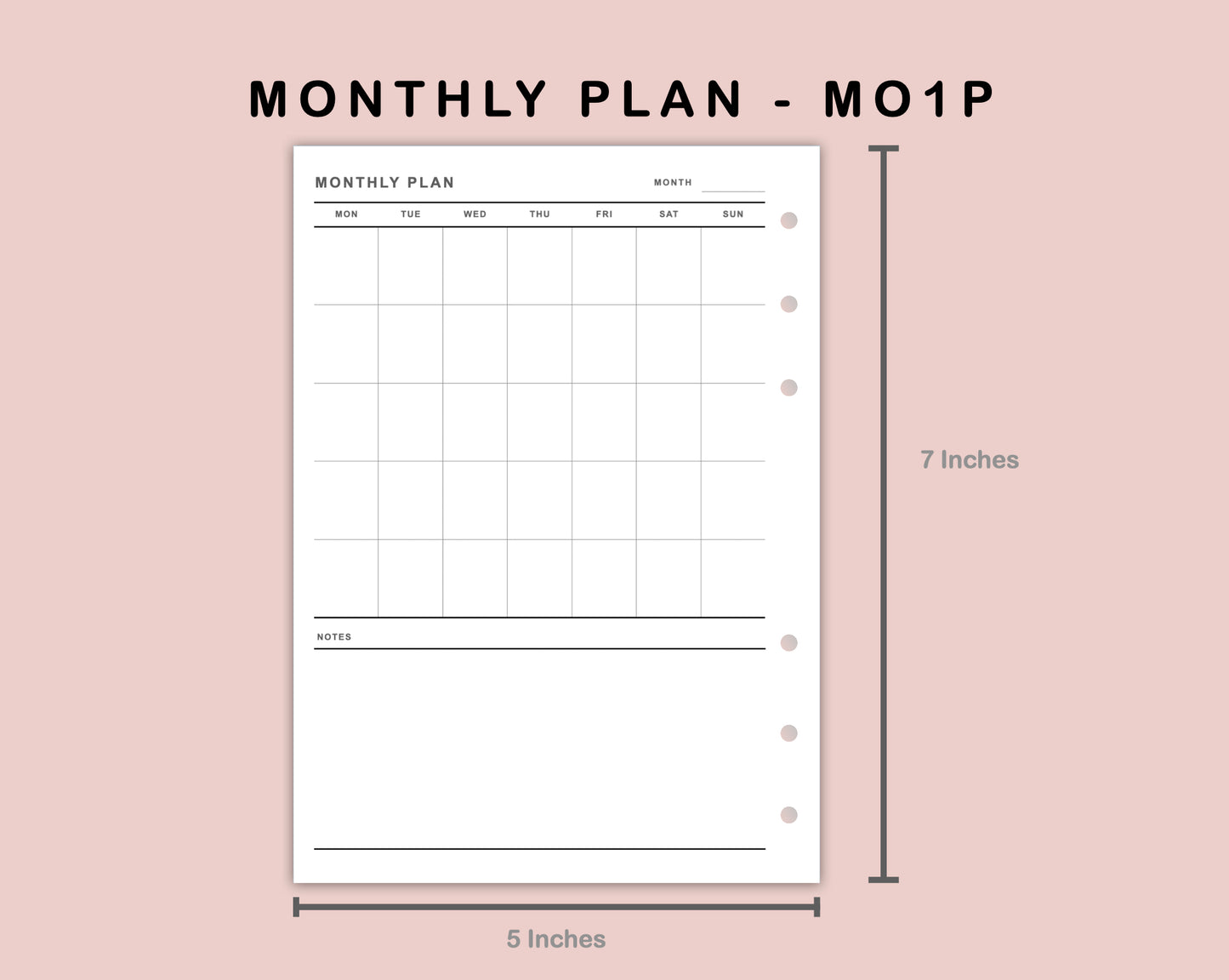 B6 Inserts - Monthly Plan - MO1P