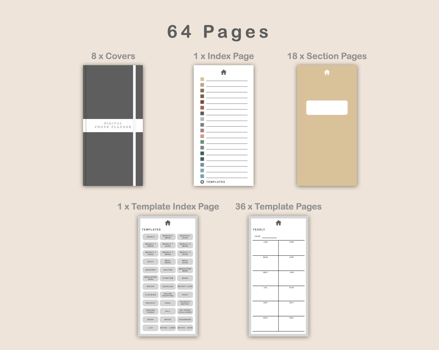 Digital Phone Planner DIY - Muted