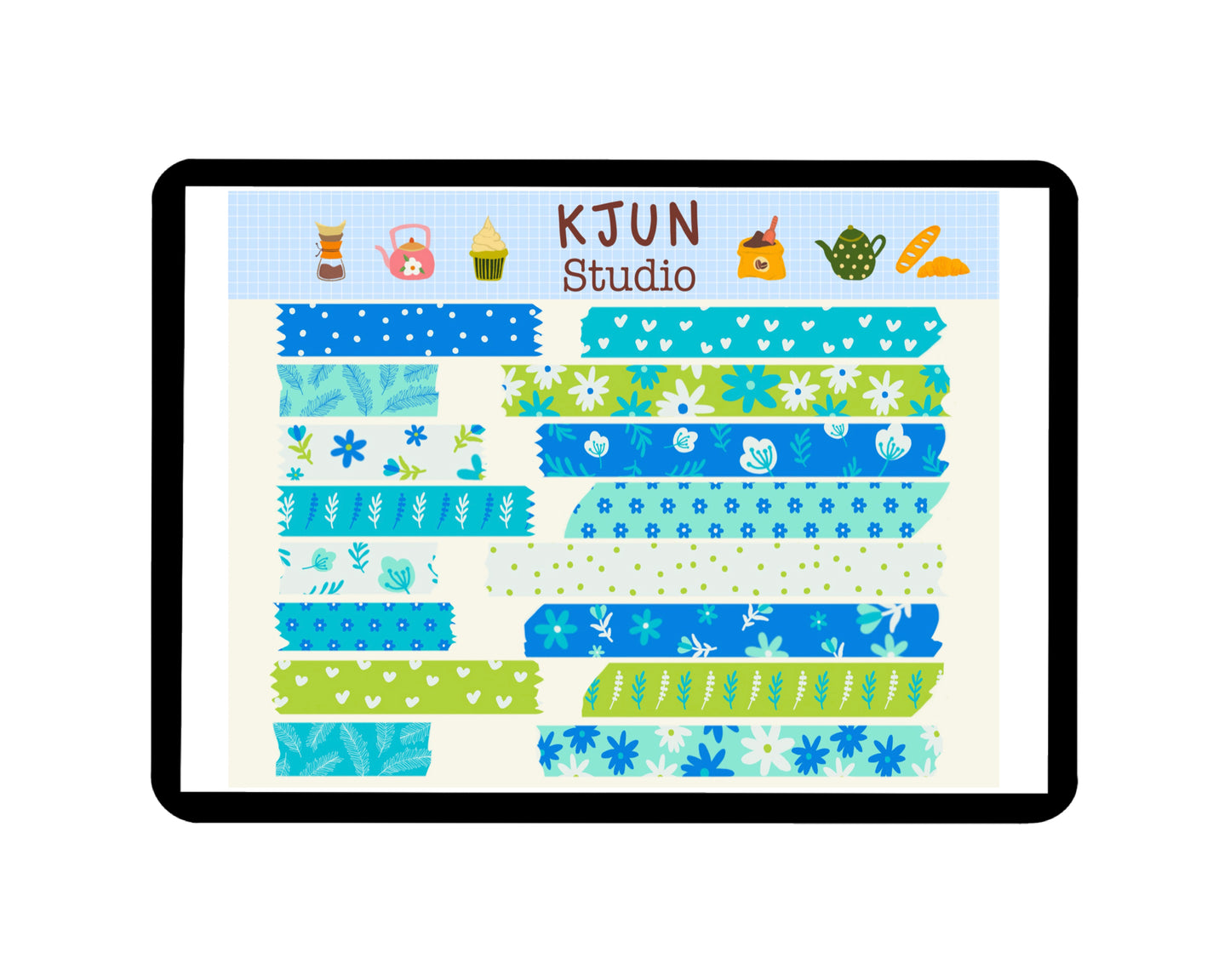Digital Washi Tape - Bright Floral