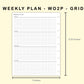 Classic HP Inserts - Weekly Plan - WO2P - Grid