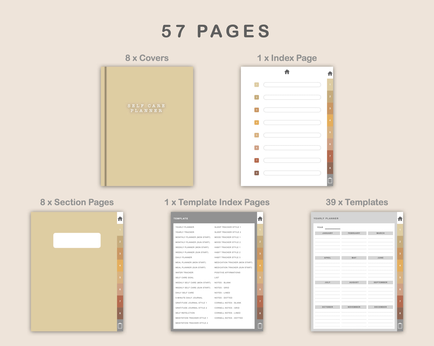 Digital Self Care Planner - Warm