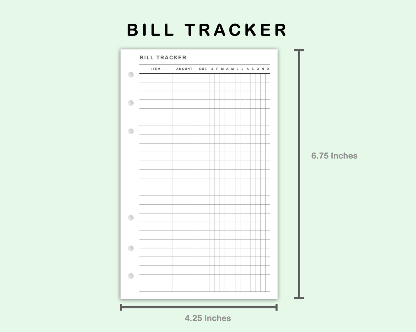 FC Compact Inserts - Bill Tracker