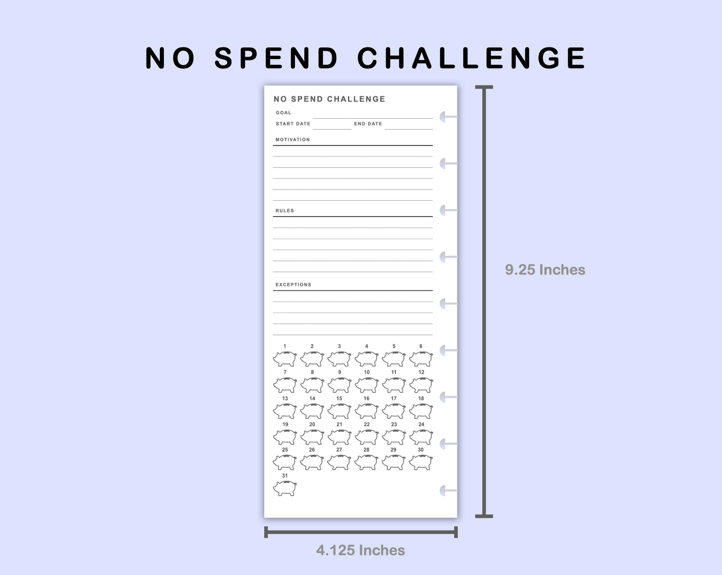 Skinny Classic HP Inserts - No Spend Challenge