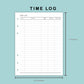 B6 Wide Inserts - Time Log