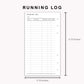 Personal Inserts - Running Log