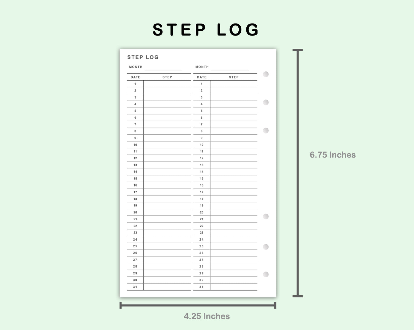 FC Compact Inserts - Step Log