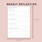 B6 Inserts - Weekly Reflection