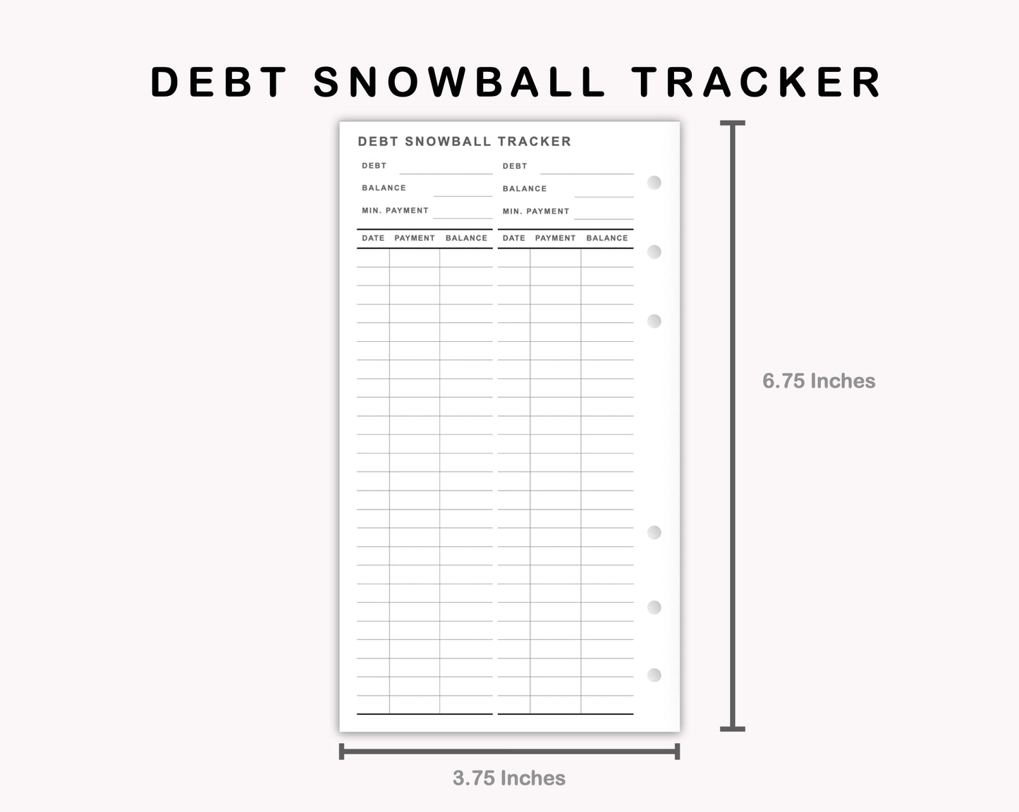 Personal Inserts - Debt Snowball Tracker