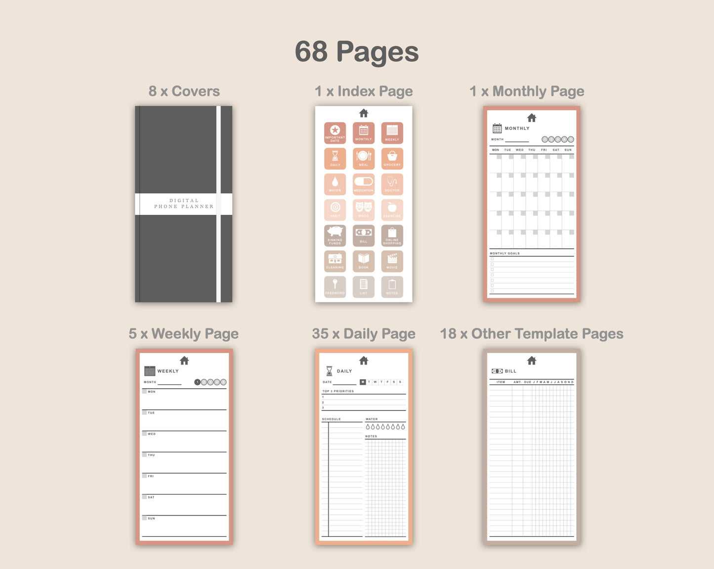 Digital Phone Planner - Neutral