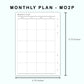 Personal Wide Inserts - Monthly Plan - MO2P