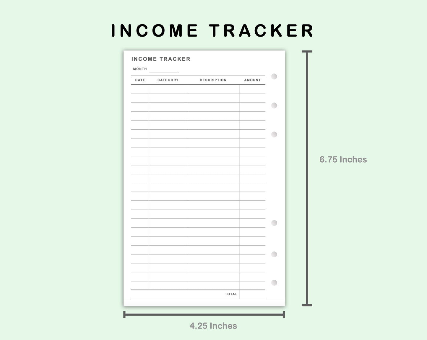 FC Compact Inserts - Income and Expense Tracker