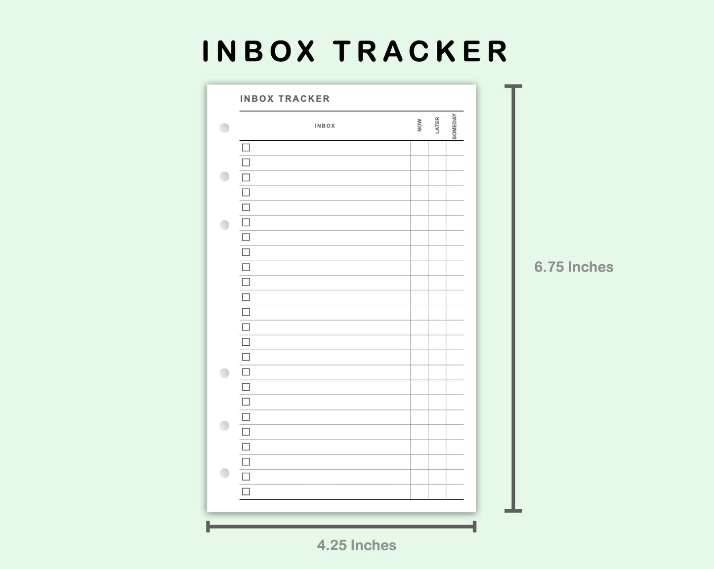 FC Compact Inserts - Inbox Tracker