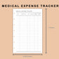 Mini Happy Planner Inserts - Medical Expense Tracker